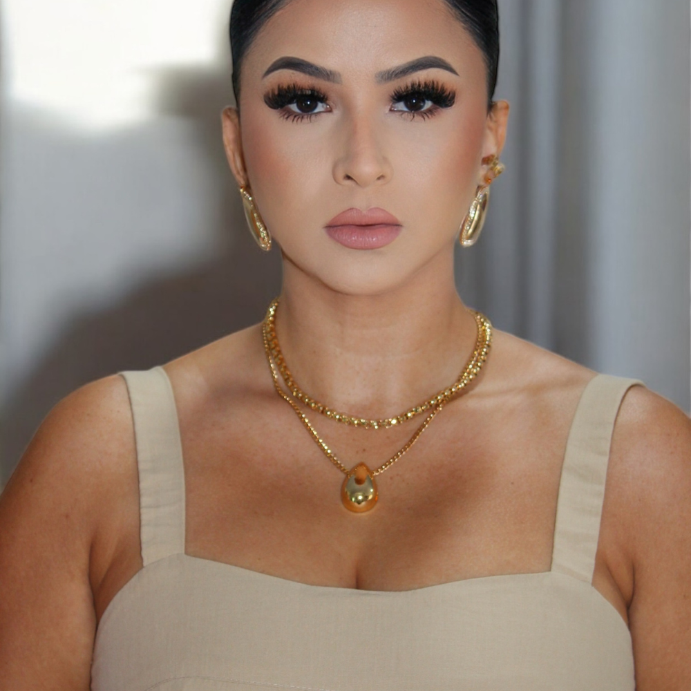 Colar Gota Banhado em Ouro 18K