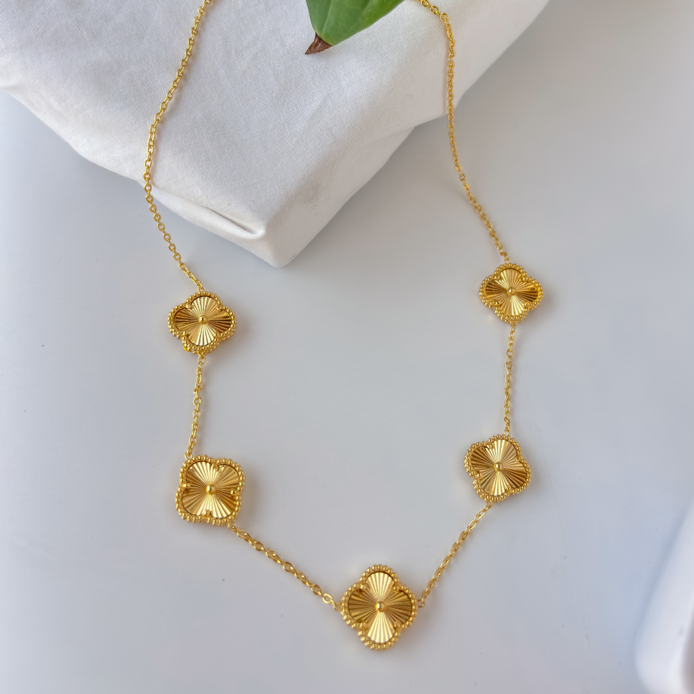 Colar Trevo Banhado em Ouro 18K