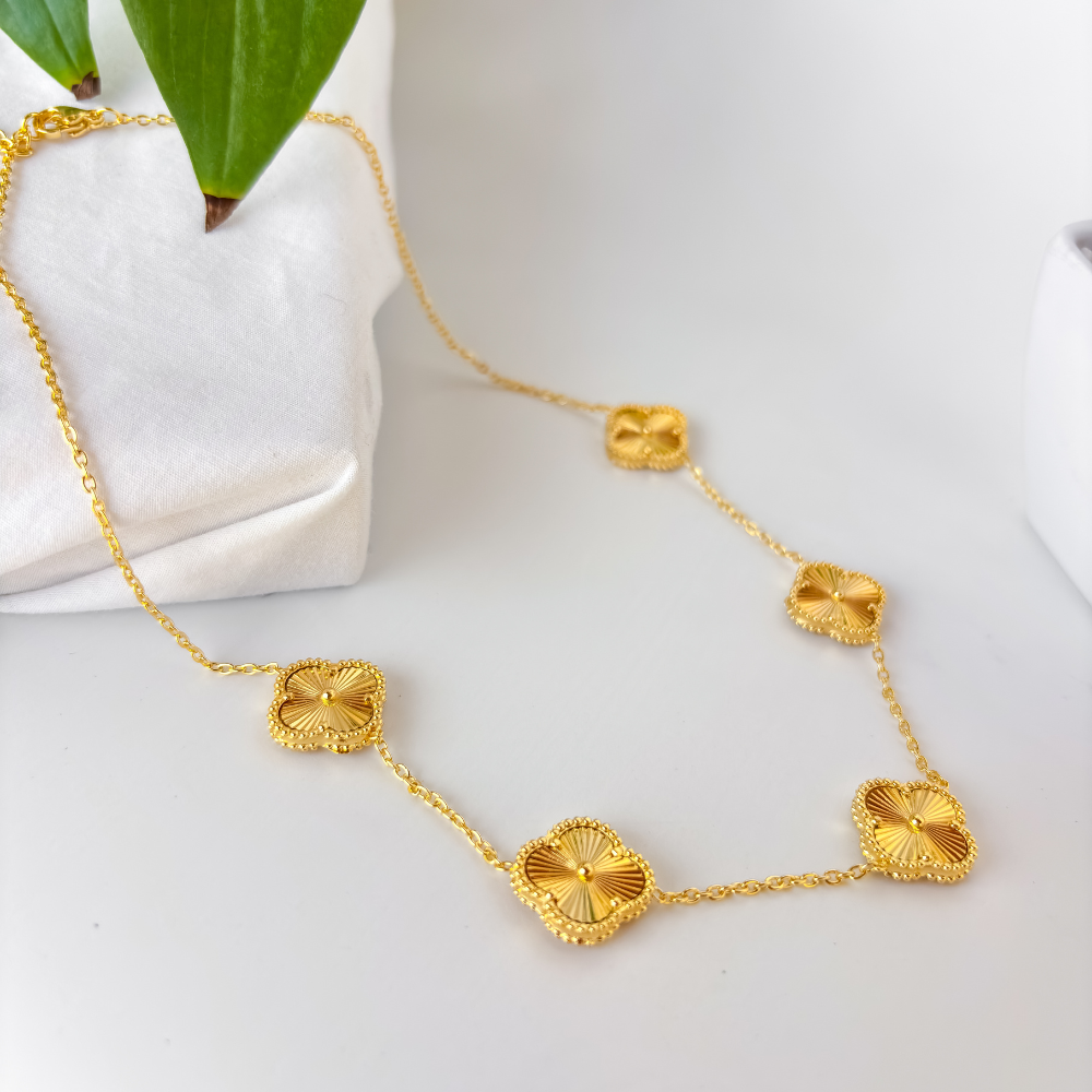 Colar Trevo Banhado em Ouro 18K