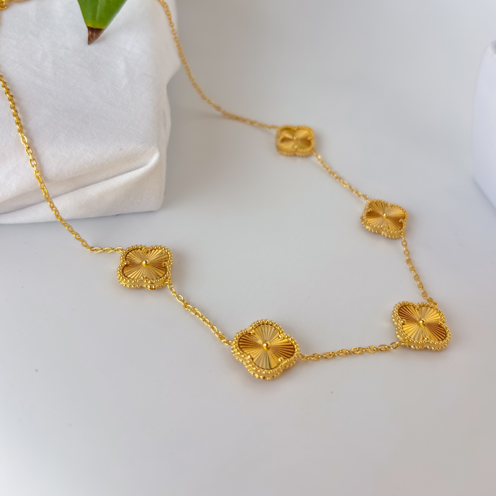 Colar Trevo Banhado em Ouro 18K