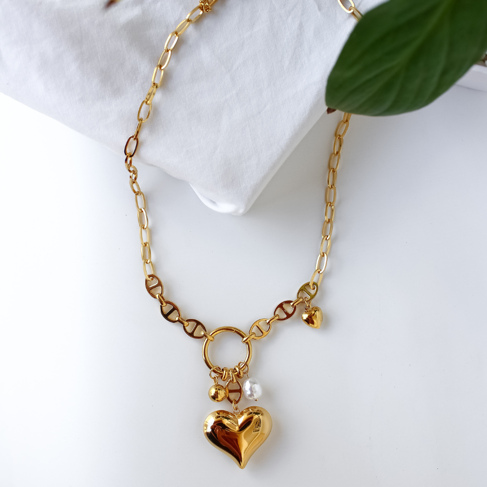 Colar Coração Banhado em Ouro 18K