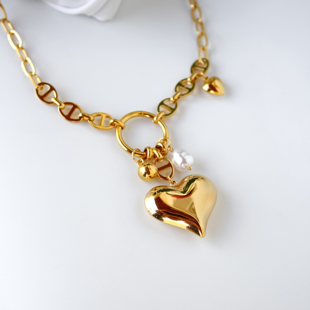 Colar Coração Banhado em Ouro 18K