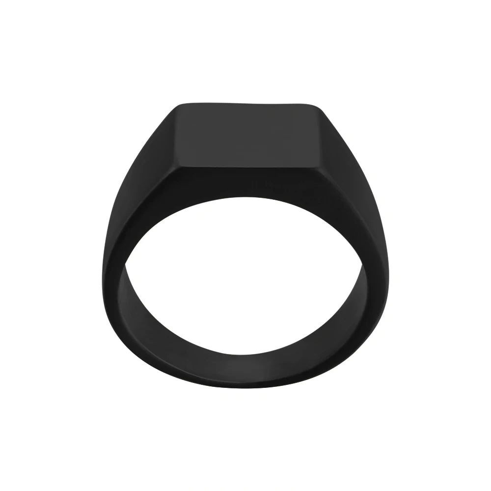 Anel Quadrado Unissex Banhado em Ouro 18K