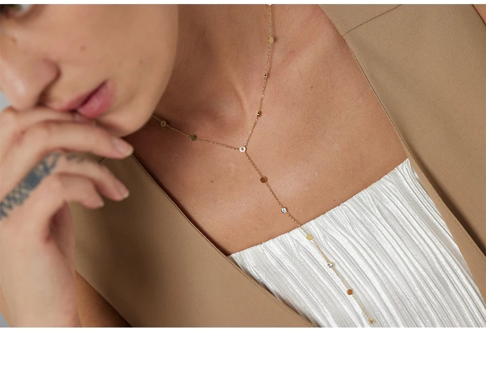 Colar Pendente Bolinhas Banhado em Ouro 18K