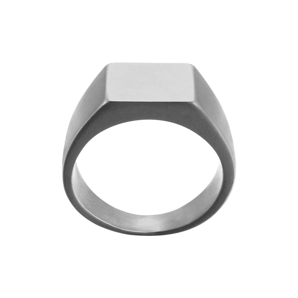 Anel Quadrado Unissex Banhado em Ouro 18K