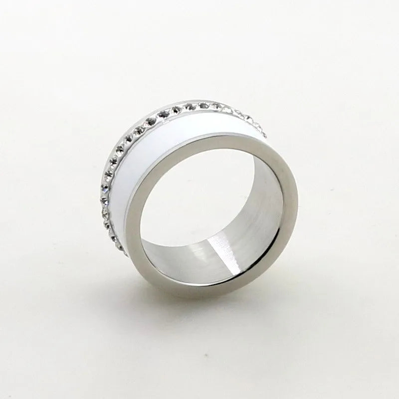 Anel Black White Banhado em Ouro 18K