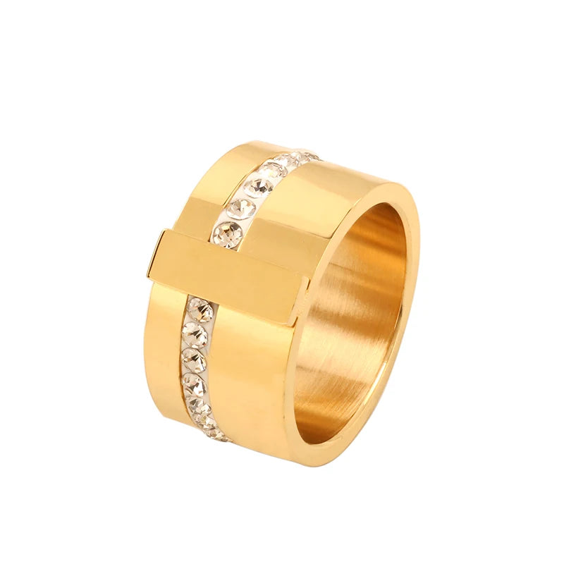 Anel Fashion Zircônia Banhado em Ouro 18K