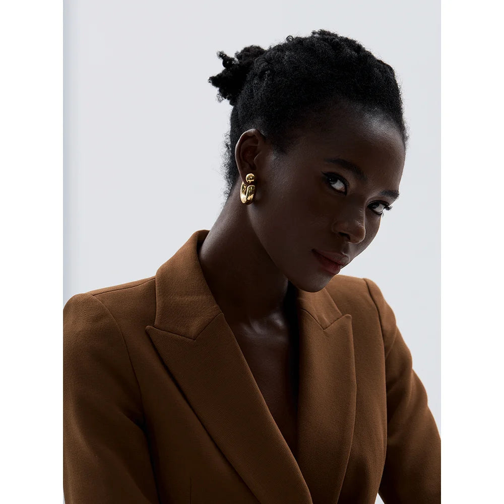 Brinco Meia Lua Banhado em Ouro 18K