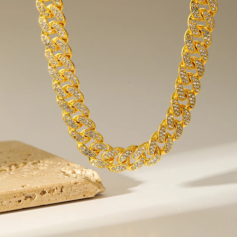 Corrente Cubana Banhado em Ouro 18K