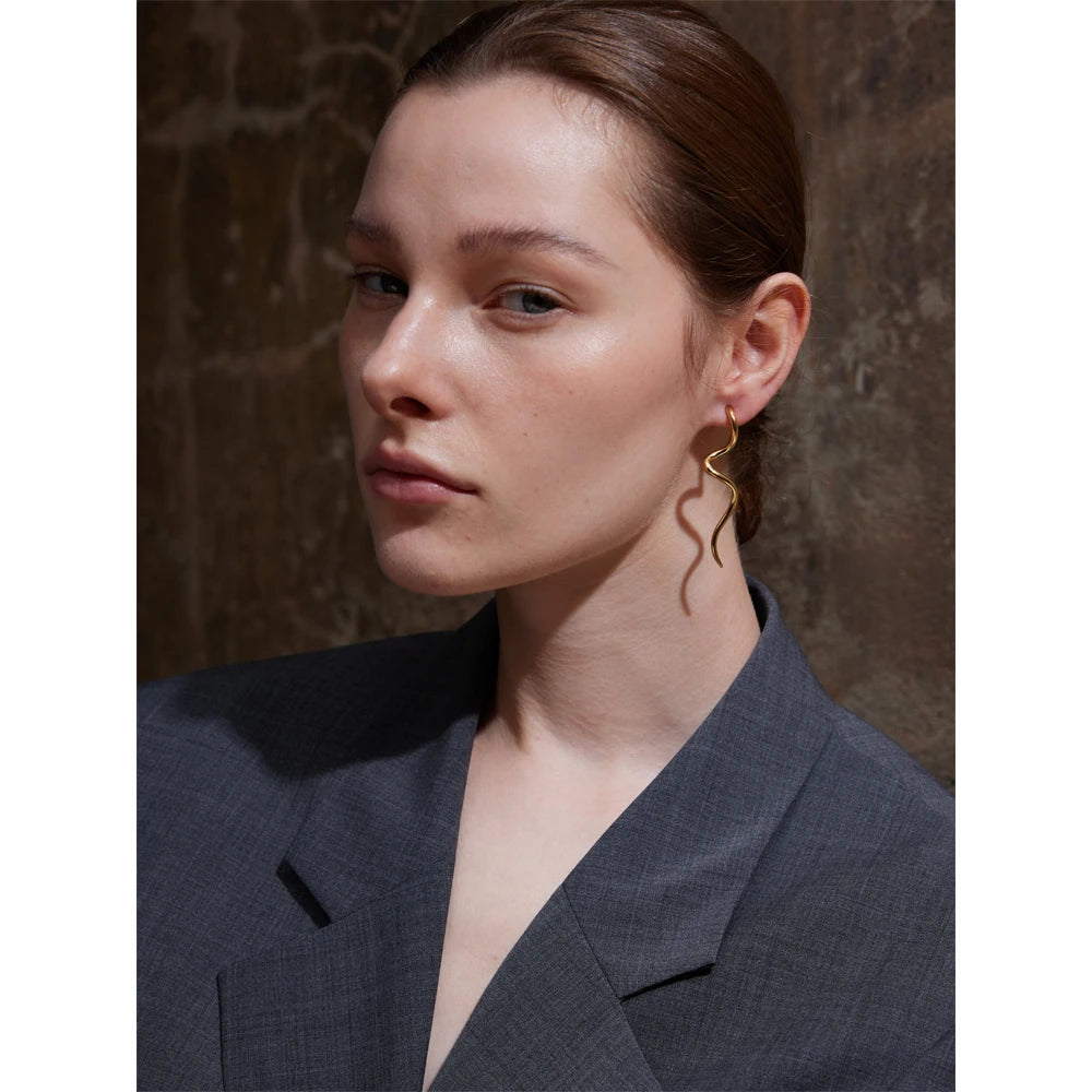 Brinco Aspiral Banhado em Ouro 18K