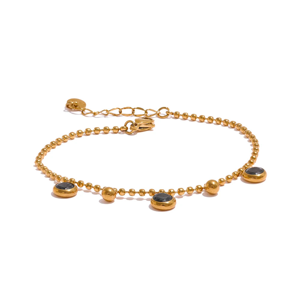 Colar Delicado Esferas Banhado em Ouro 18K