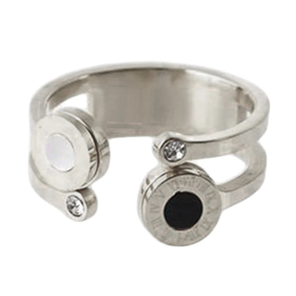 Anel Duplo Algarismo Romano Banhado em Ouro 18K