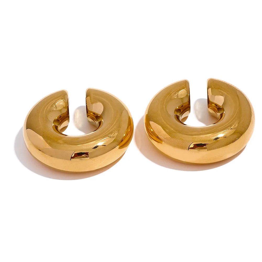 Brinco Piercing Fake Robusto Banhado em Ouro 18K