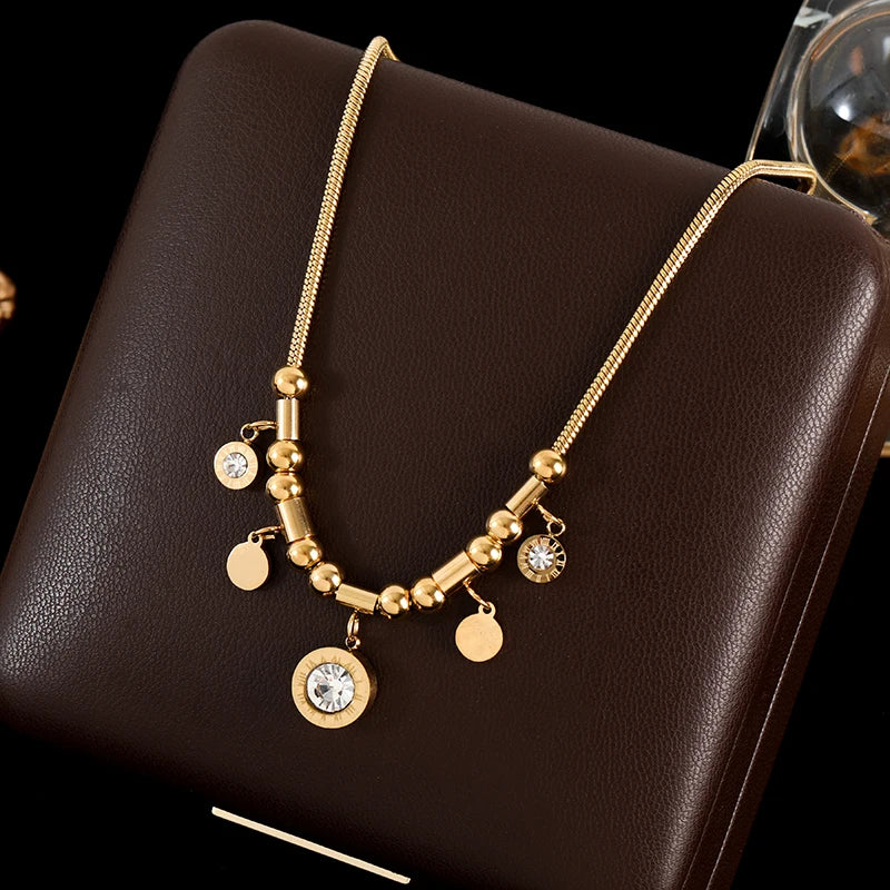 Conjunto Pingentes Zircônias Banhado em Ouro 18K