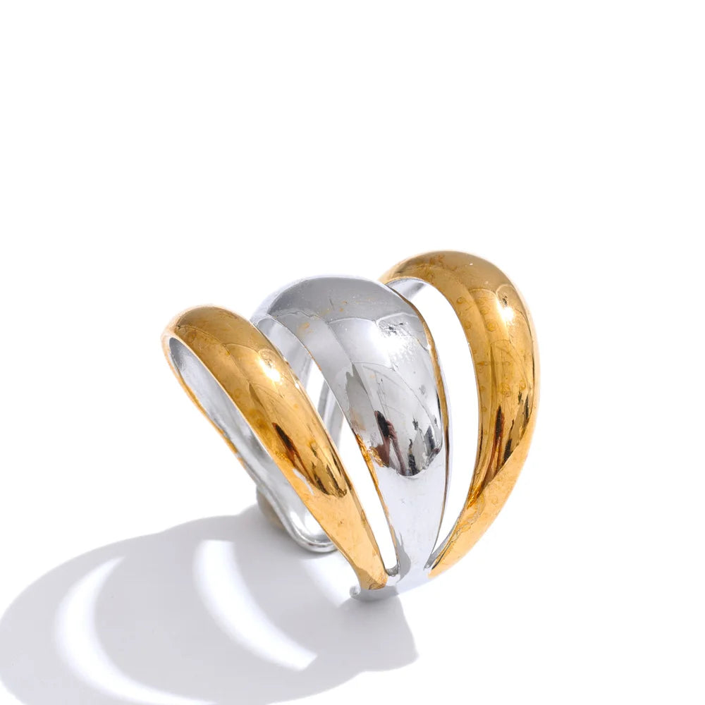 Anel Aura Regulável Banhado em Ouro 18K