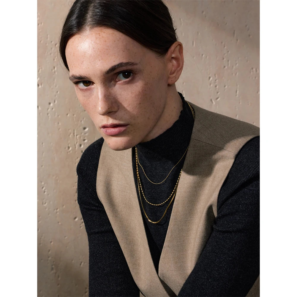 Colar Triplo Maggie Banhado em Ouro 18K