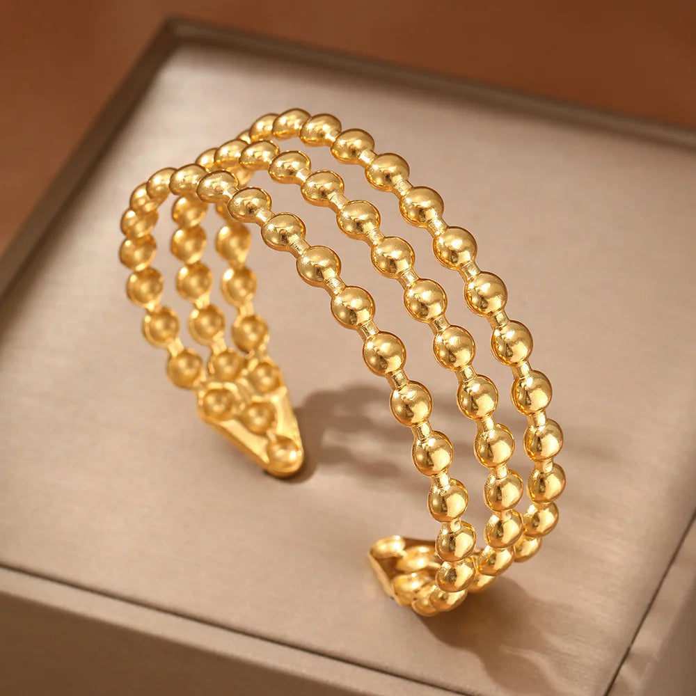 Bracelete 3 Camadas Banhado em Ouro 18K