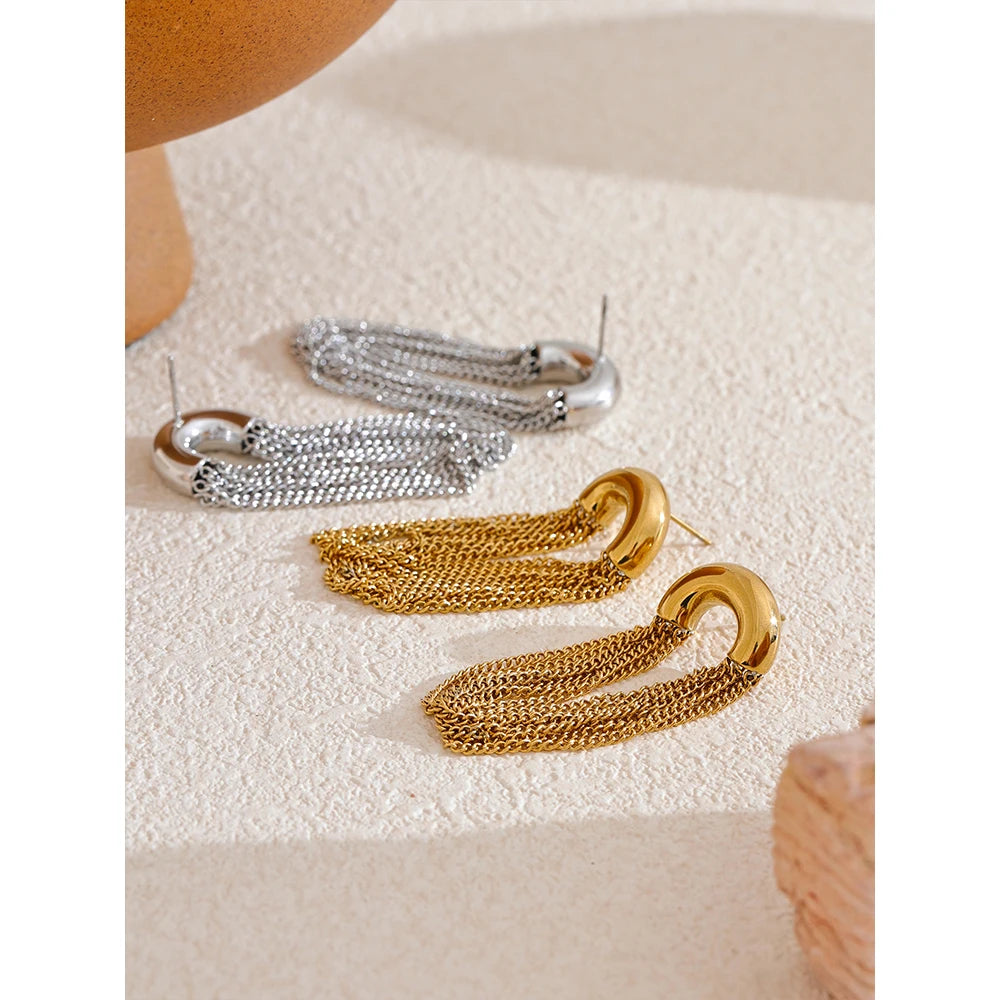 Brinco Lux Correntes Banhado em Ouro 18K