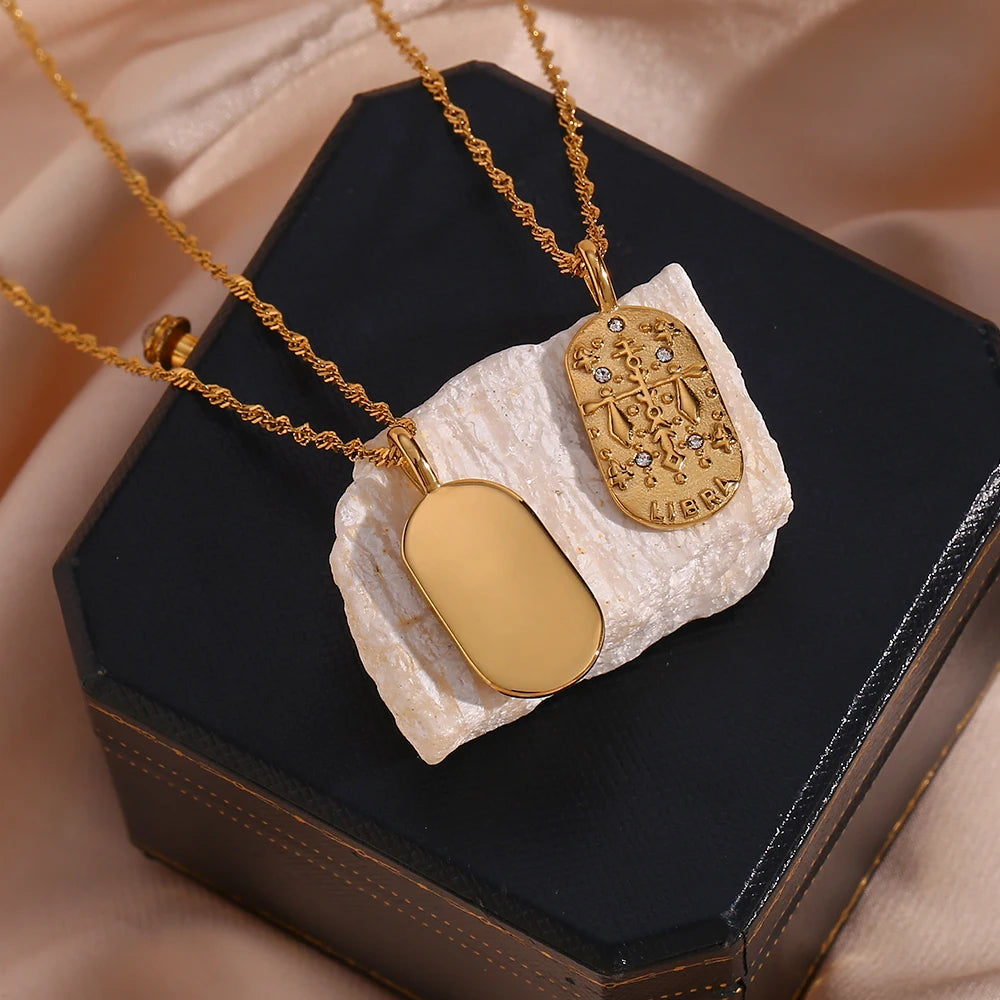 Colar Medalhas Zodíaco Signos Banhado em Ouro 18K