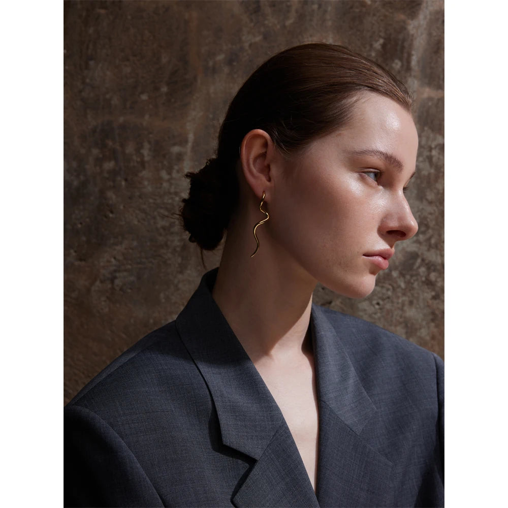 Brinco Aspiral Banhado em Ouro 18K