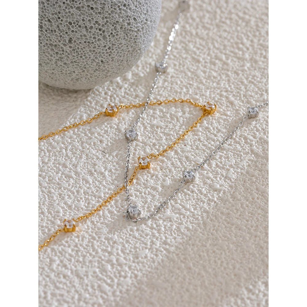 Colar Zircônias Banhado em Ouro 18K