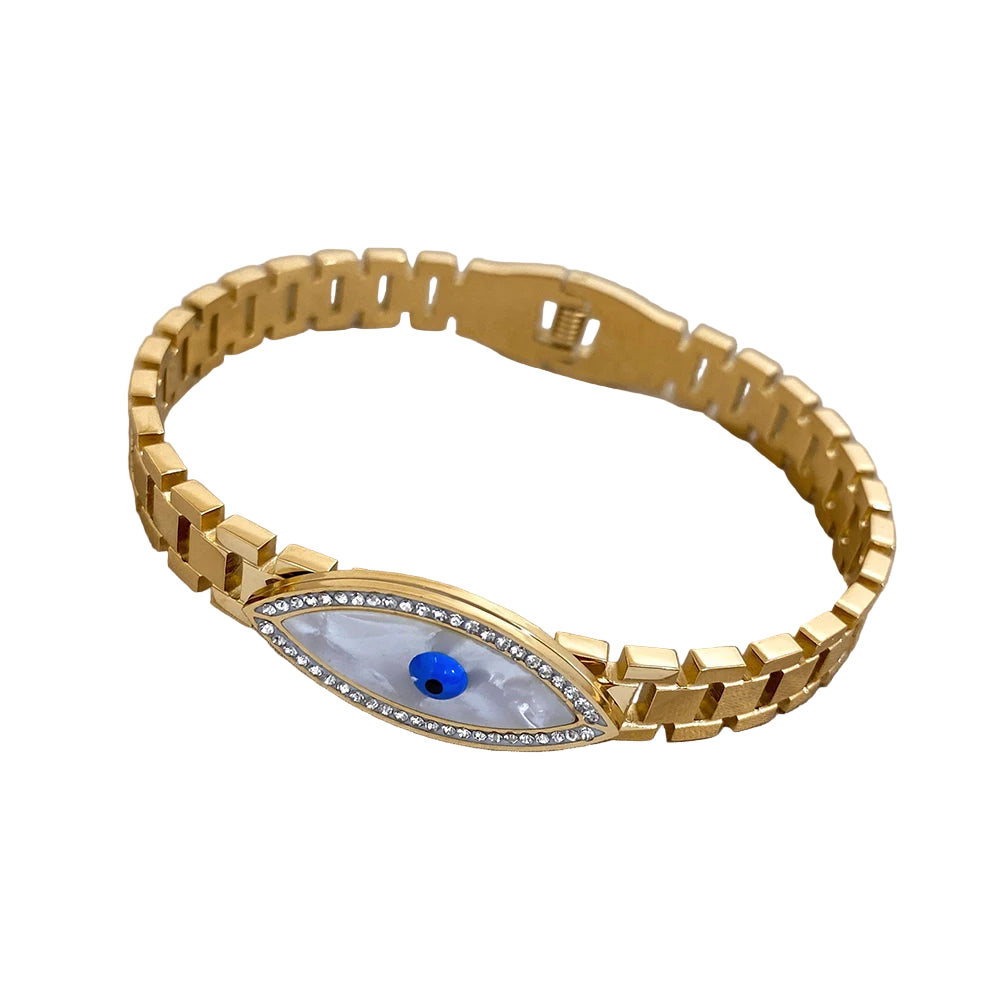 Bracelete Olho Grego Banhado em Ouro 18K