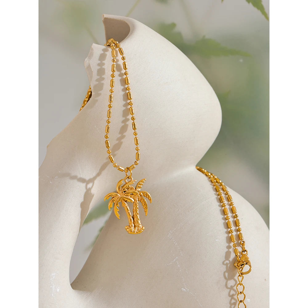 Colar Coqueiro Banhado em Ouro 18K