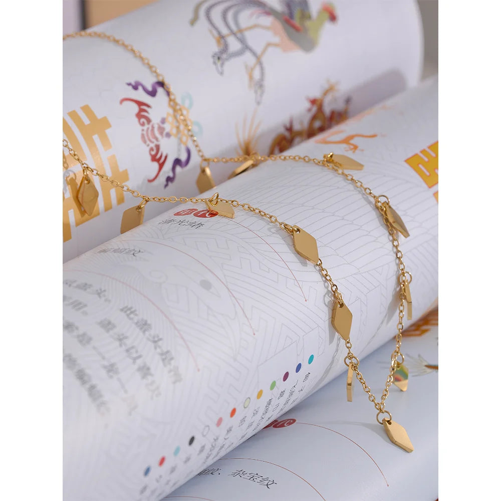 Colar Losango Banhado em Ouro 18K