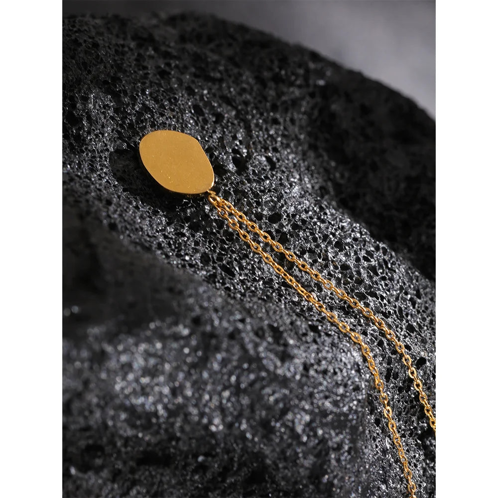 Colar Pedra Frutacor Banhado em Ouro 18K