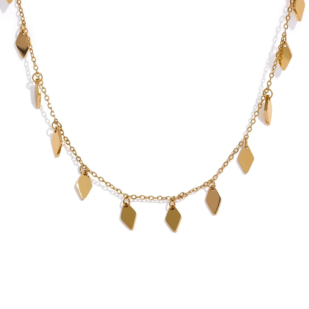 Colar Losango Banhado em Ouro 18K