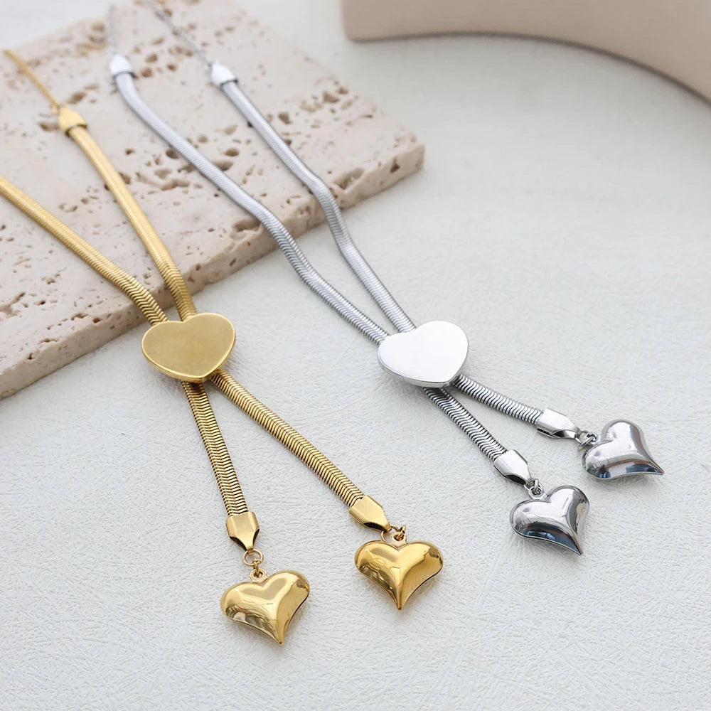 Colar 2 Corações Banhado em Ouro 18K