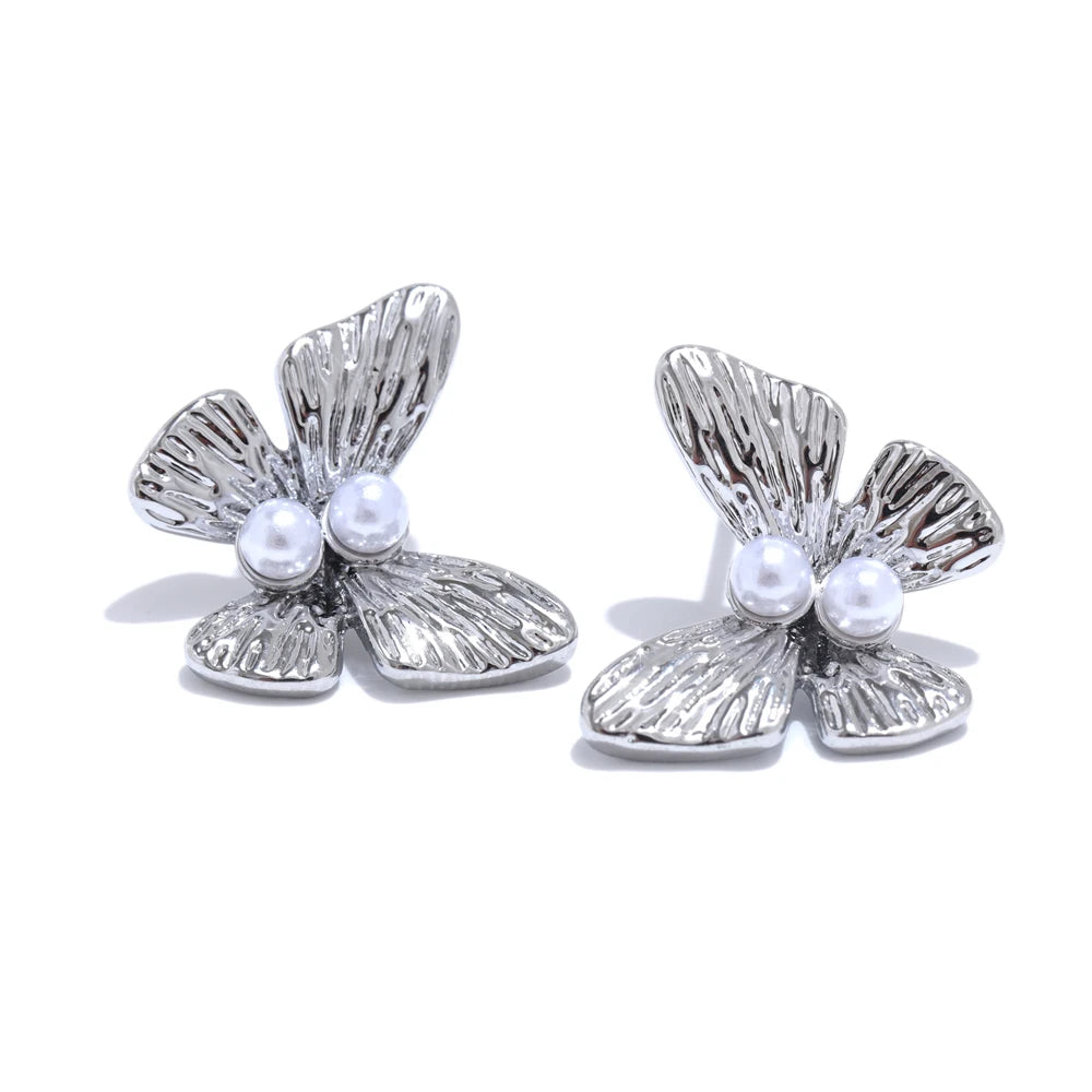 Brinco Pearls Butterfly Banhado em Ouro 18K
