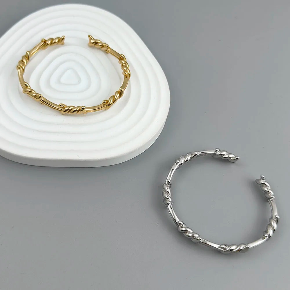 Bracelete Arame Farpado Banhado em Ouro 18K