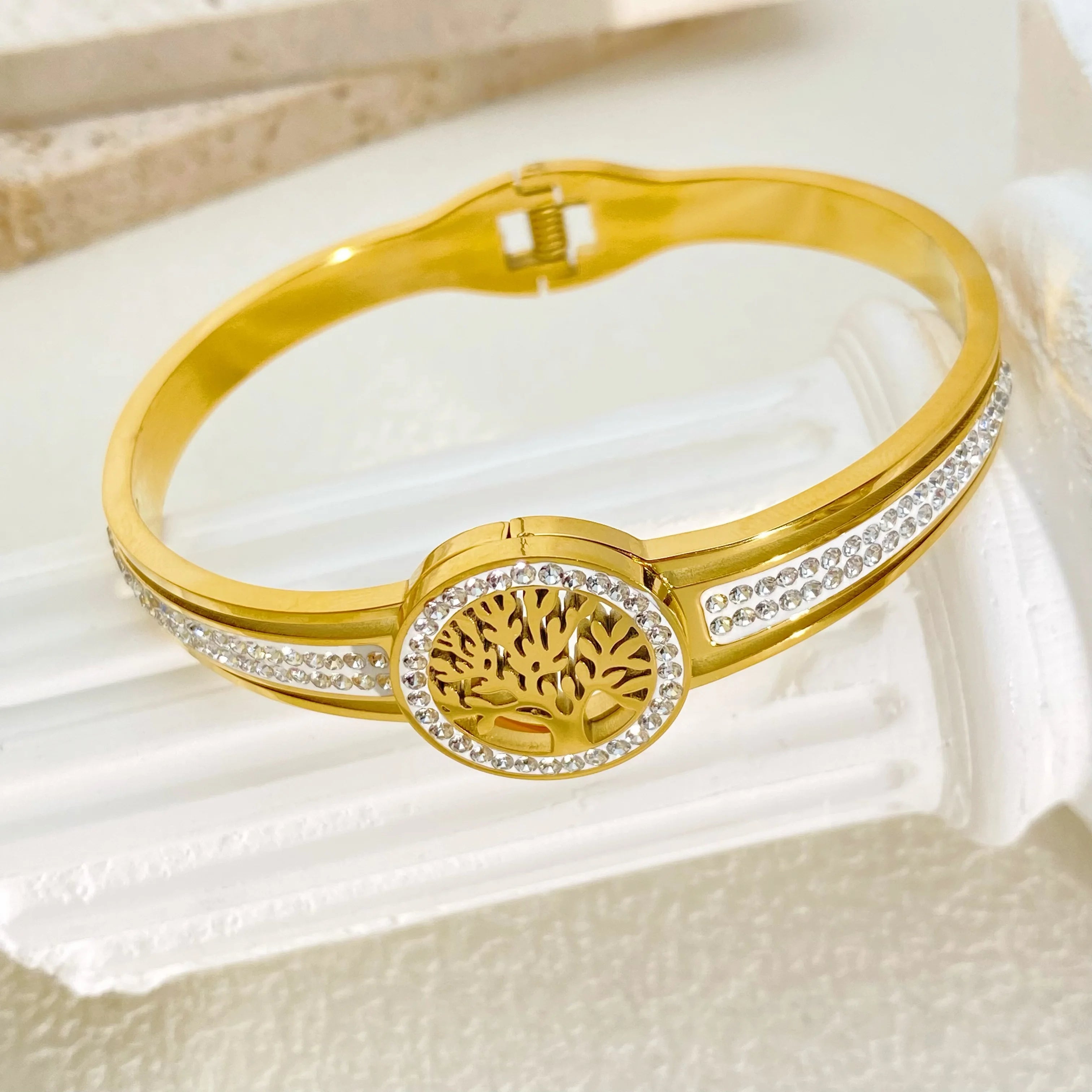 Bracelete Árvore da Vida Banhado em Ouro 18K