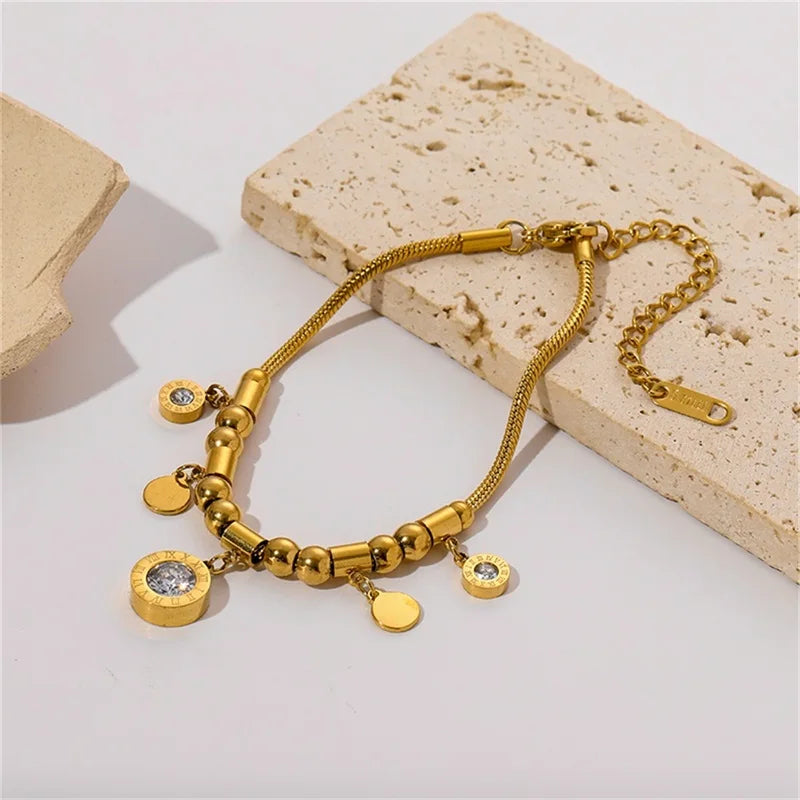 Conjunto Pingentes Zircônias Banhado em Ouro 18K