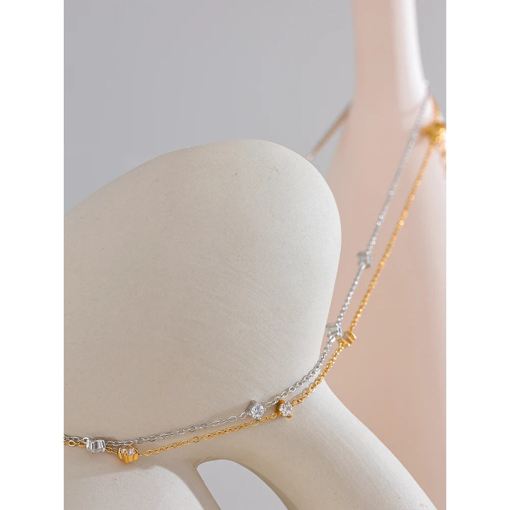 Colar Zircônias Banhado em Ouro 18K