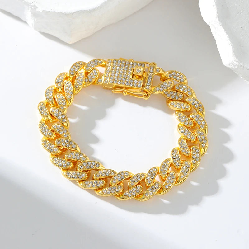 Pulseira Cubana Banhado em Ouro 18K