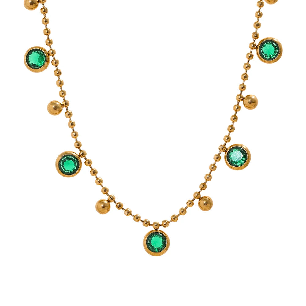 Colar Delicado Esferas Banhado em Ouro 18K