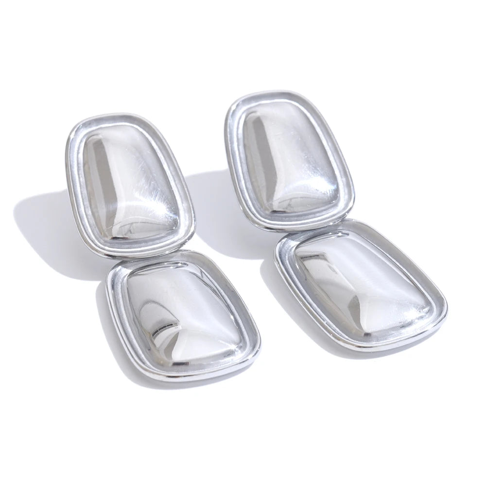 Brinco Rectangle Banhado em Ouro 18K