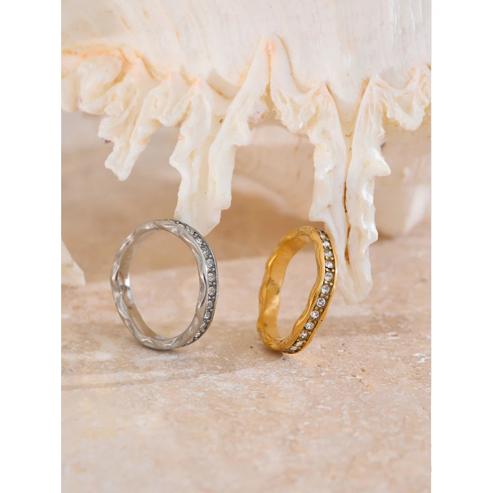 Anel Verona Zircônia Banhado em Ouro 18K