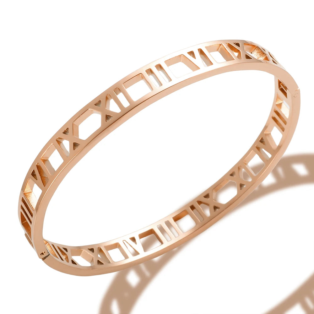 Bracelete Algarismo Romano Banhado em Ouro 18K