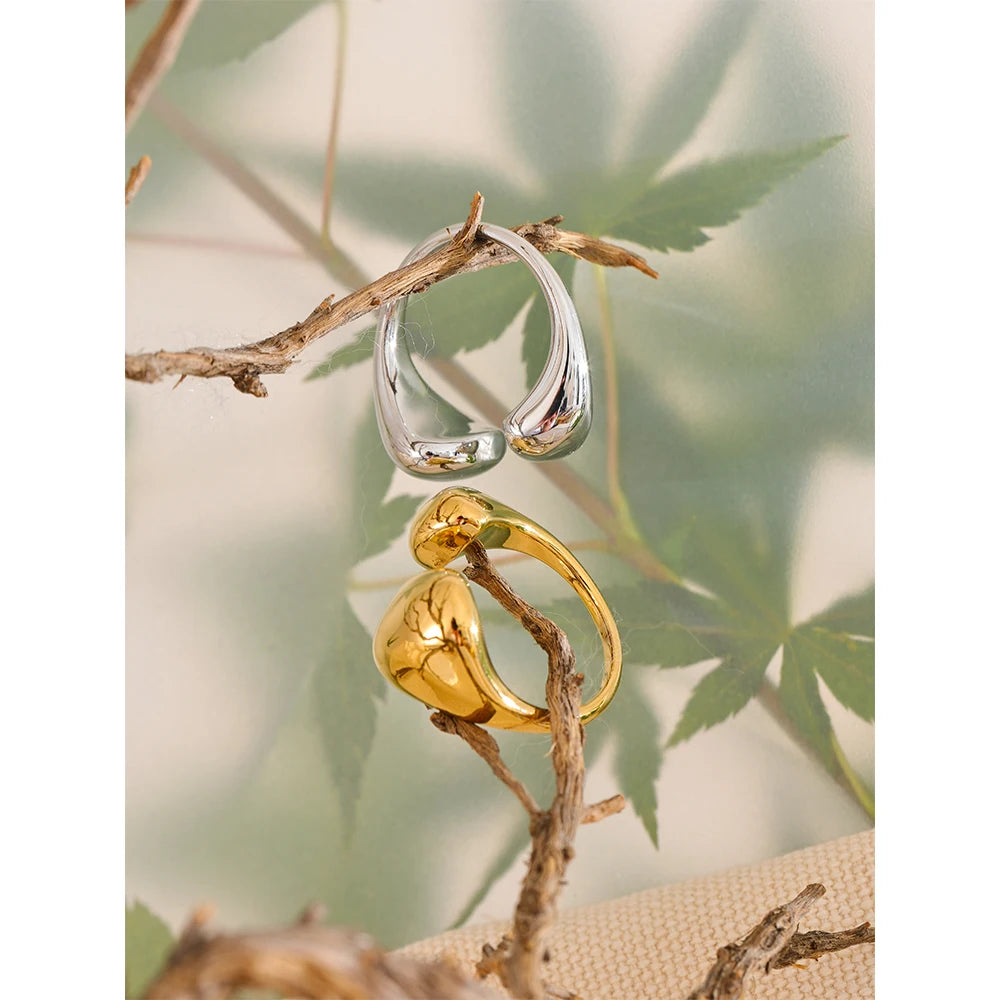 Anel Regulável Eclipse Banhado em Ouro 18K