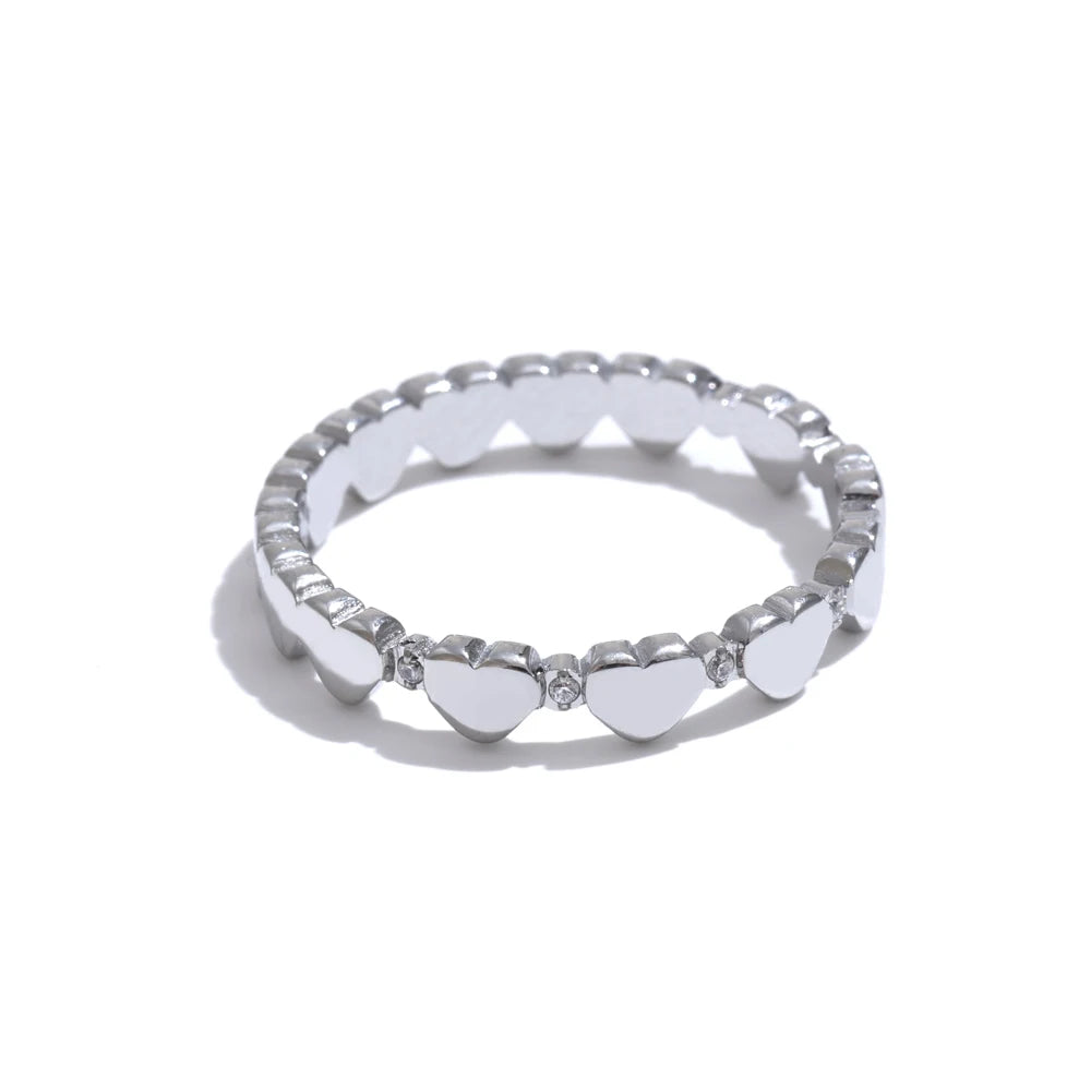 Anel Coração Minimalista Banhado em Ouro 18K