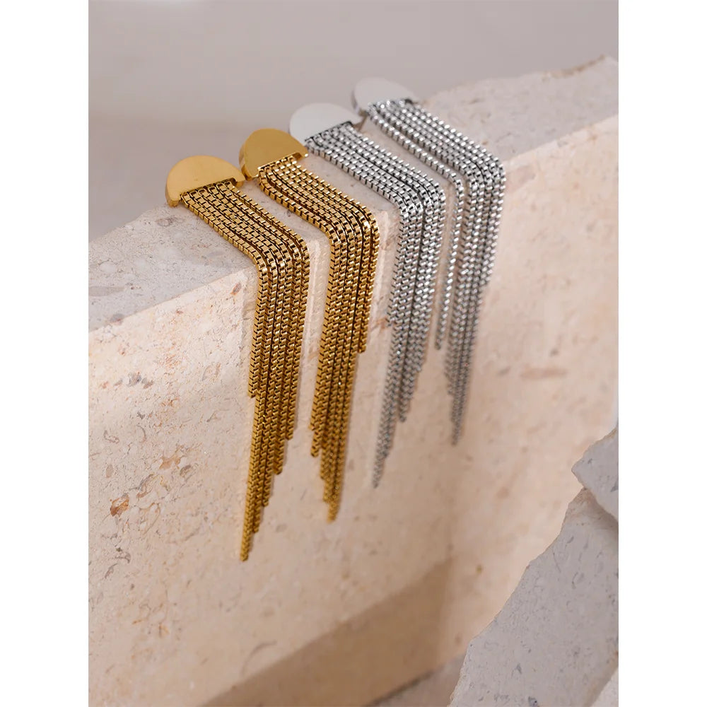 Brinco Franja Banhado em Ouro 18K