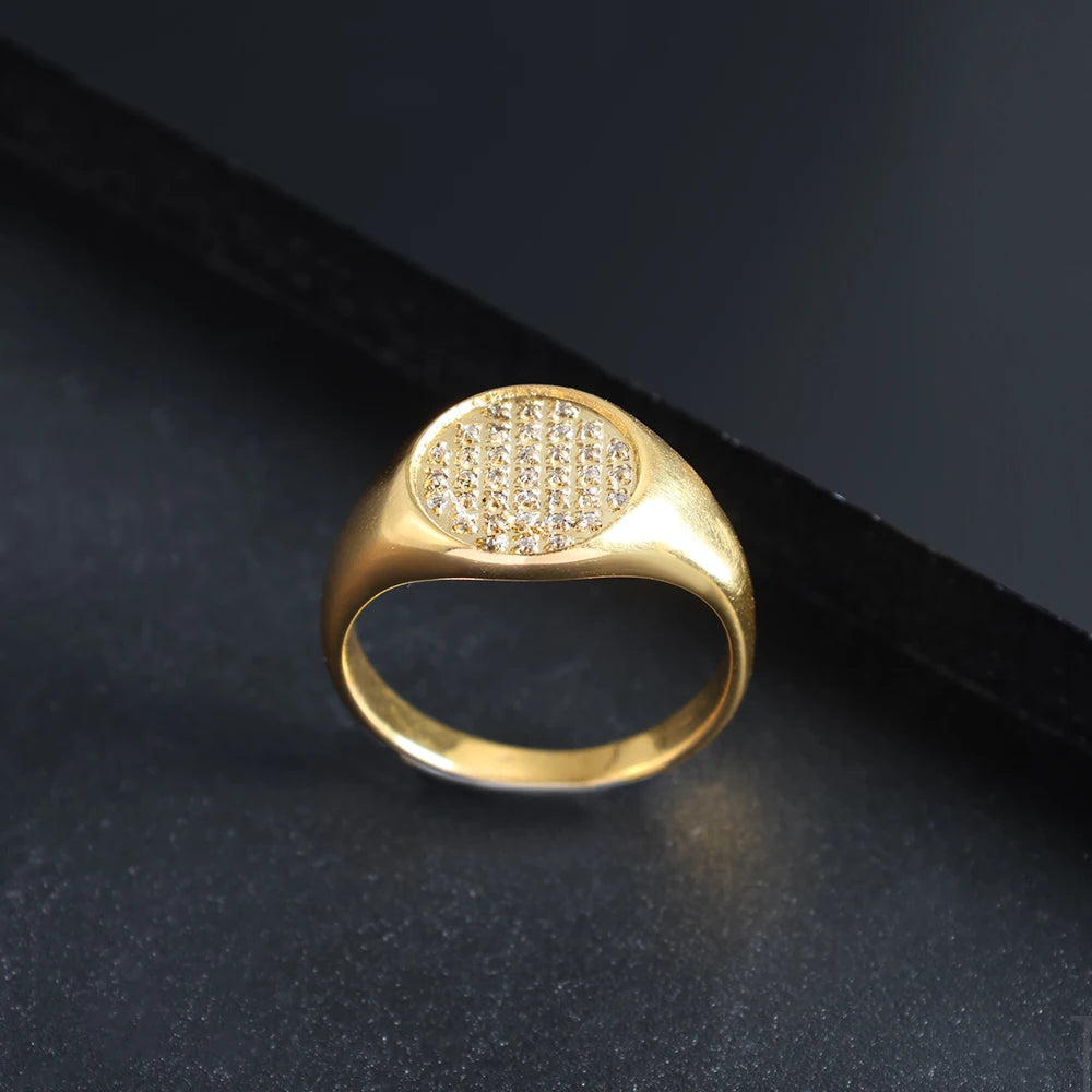 Anel Aurora Zircônias Banhado em Ouro 18K