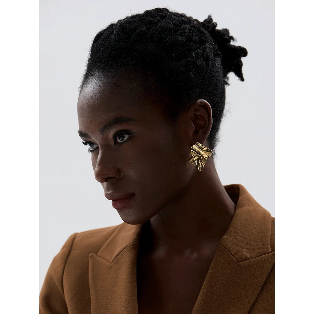 Brinco Geométrico Banhado em Ouro 18K