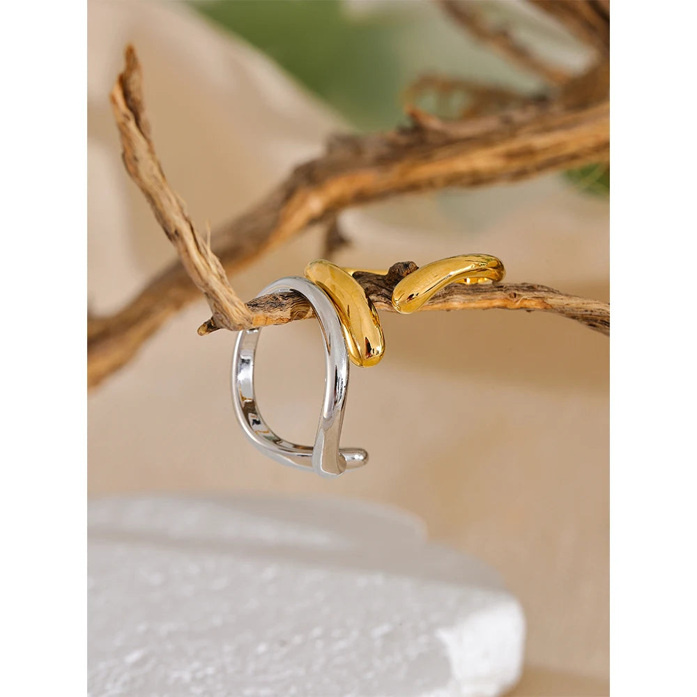 Anel Minimalista Regulável Banhado em Ouro 18K