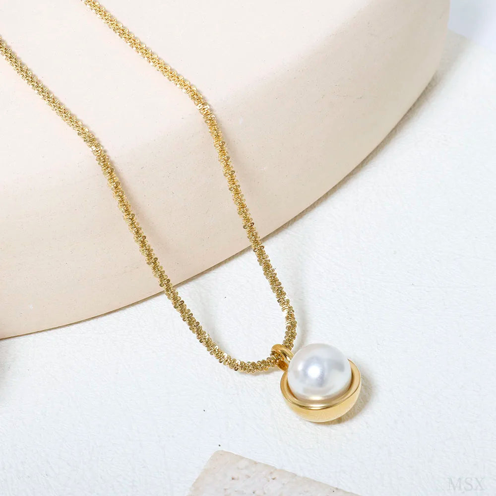 Colar Pérola Banhado em Ouro 18K