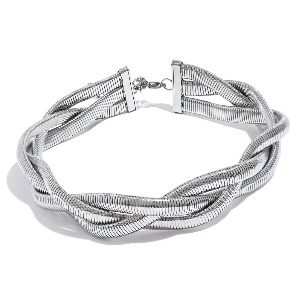 Colar Cobra Trançada Banhado em Ouro 18K