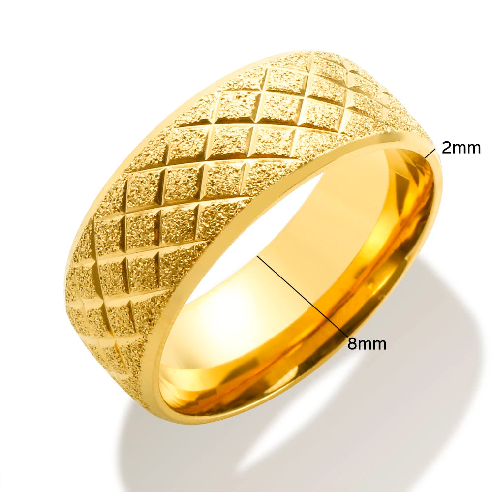 Anel Aliança Jeteado Desenhado Banhado em Ouro 18K